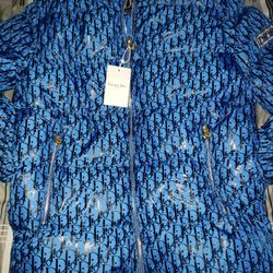 Christian Dior Puffer Coat Blue Medium