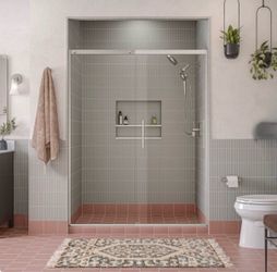 Kohler Prone Sliding Shower Door (Nickel) Shower Door Size: 76 in. x 60 in. $449.99