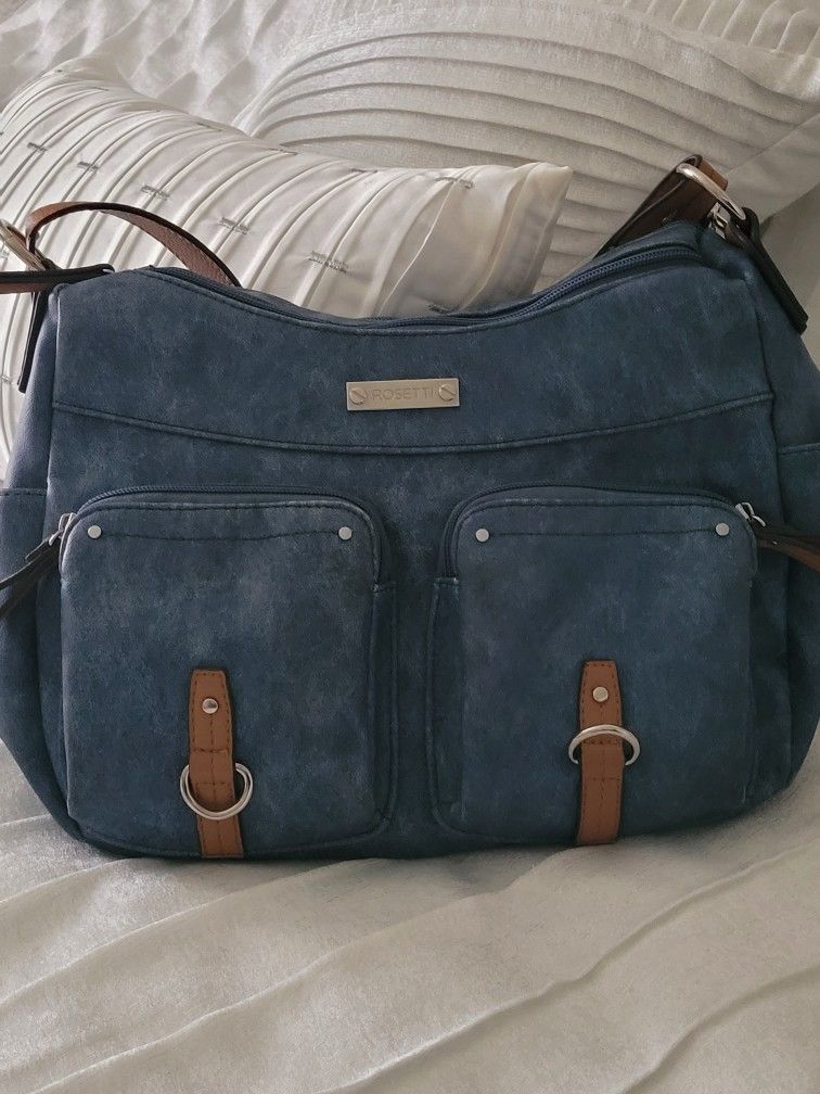 Rosetti Faux Leather Denim Blue Bag