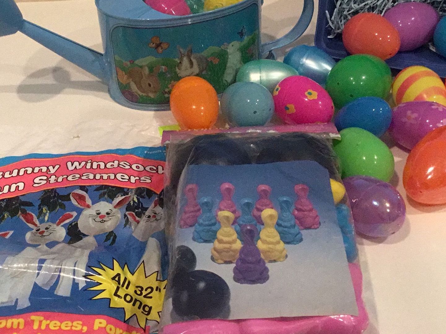 2 Easter Baskets, Eggs, Grass And Goodies (no Food)