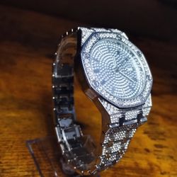 Iced Out Watch And Bracelet Combo 