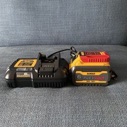 DEWALT FLEXVOLT 6.0 AH BATTERY DRILL + FAST CHARGER 