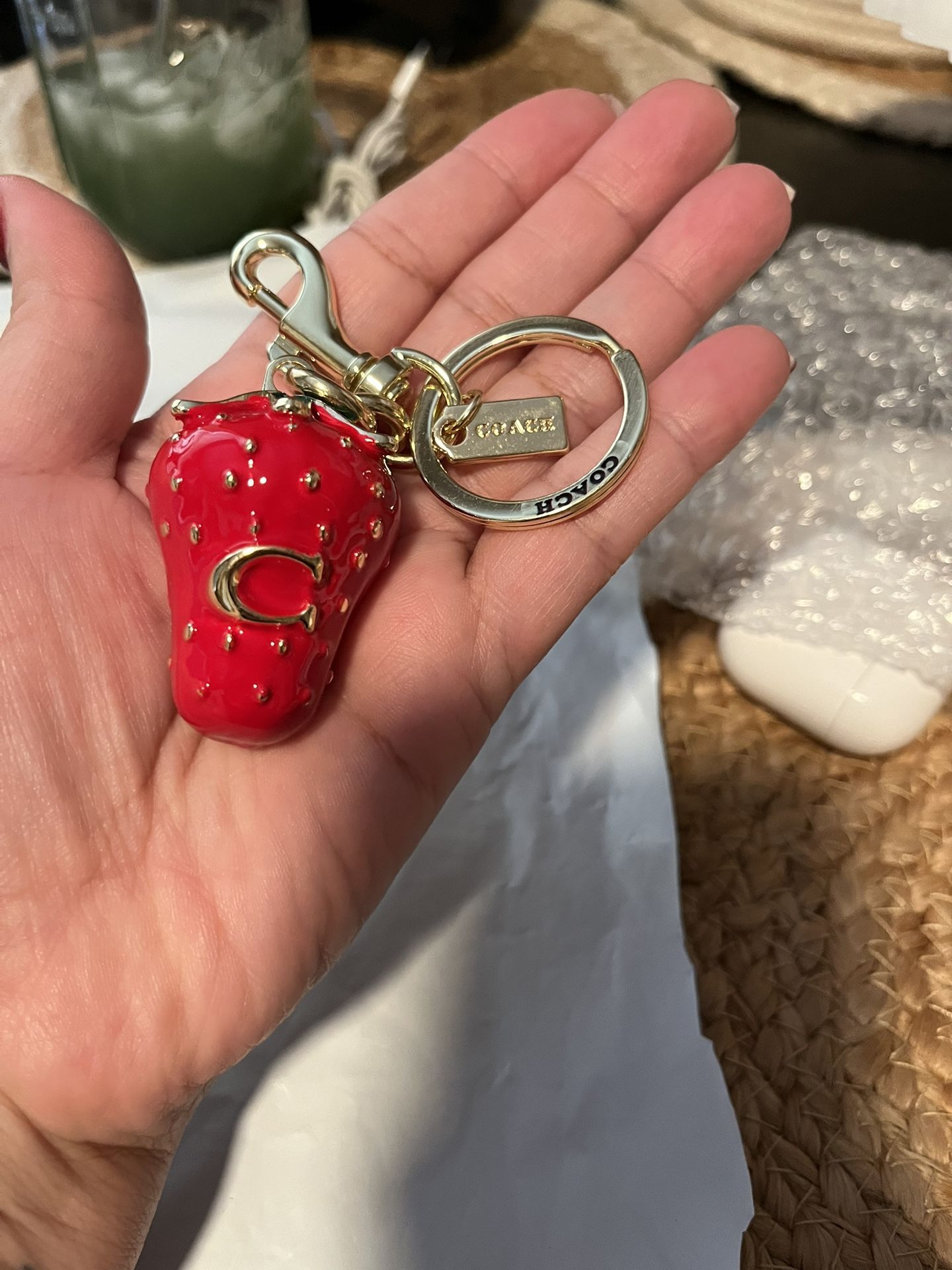 Pretty Strawberry Bag Charm/Keychain 🍓