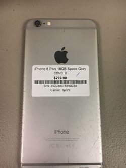 iPhone 6 Plus 16GB Space Gray Sprint