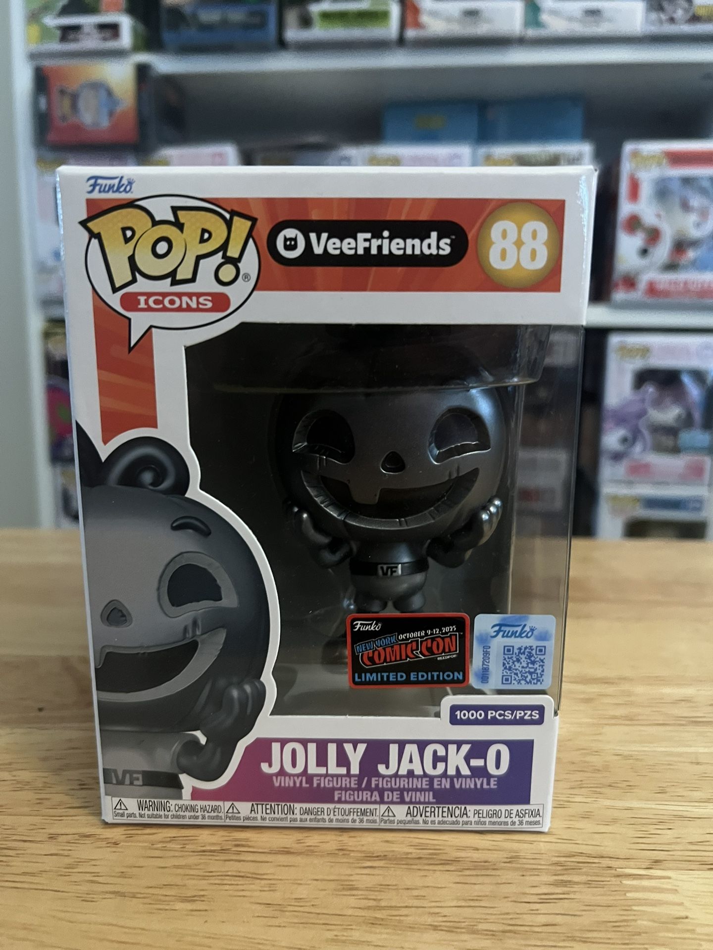 LE 1000 PIECE NYCC EXC SILVER METALLIC Jolly Jack-O Veefriends Funko Pop #88