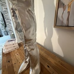Brand New Women’s Knee-High Silver Boots – Size 8 1/2