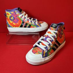 Adidas NIZZA Hi RF. Lisa Simpson. LIMITED EDITION. 6.5Y / 8W Tie Dye Shoes