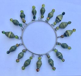 Artisan Dangling Paper Bead Bracelet