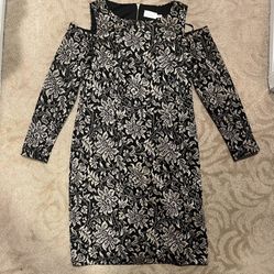 Eliza Cocktail  Gold Sparkle Dress Peak Shoulder Size 14