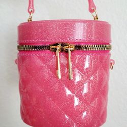 ✨ RETRO Y2K 80's BARBIE PINK PVC JELLY BAG QUILTED BAG CROSSBODY ✨