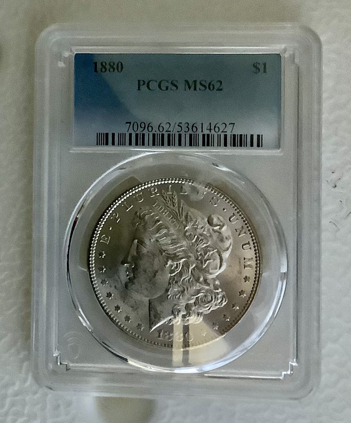 1880 Morgan  Silver dollar. MS 62. 