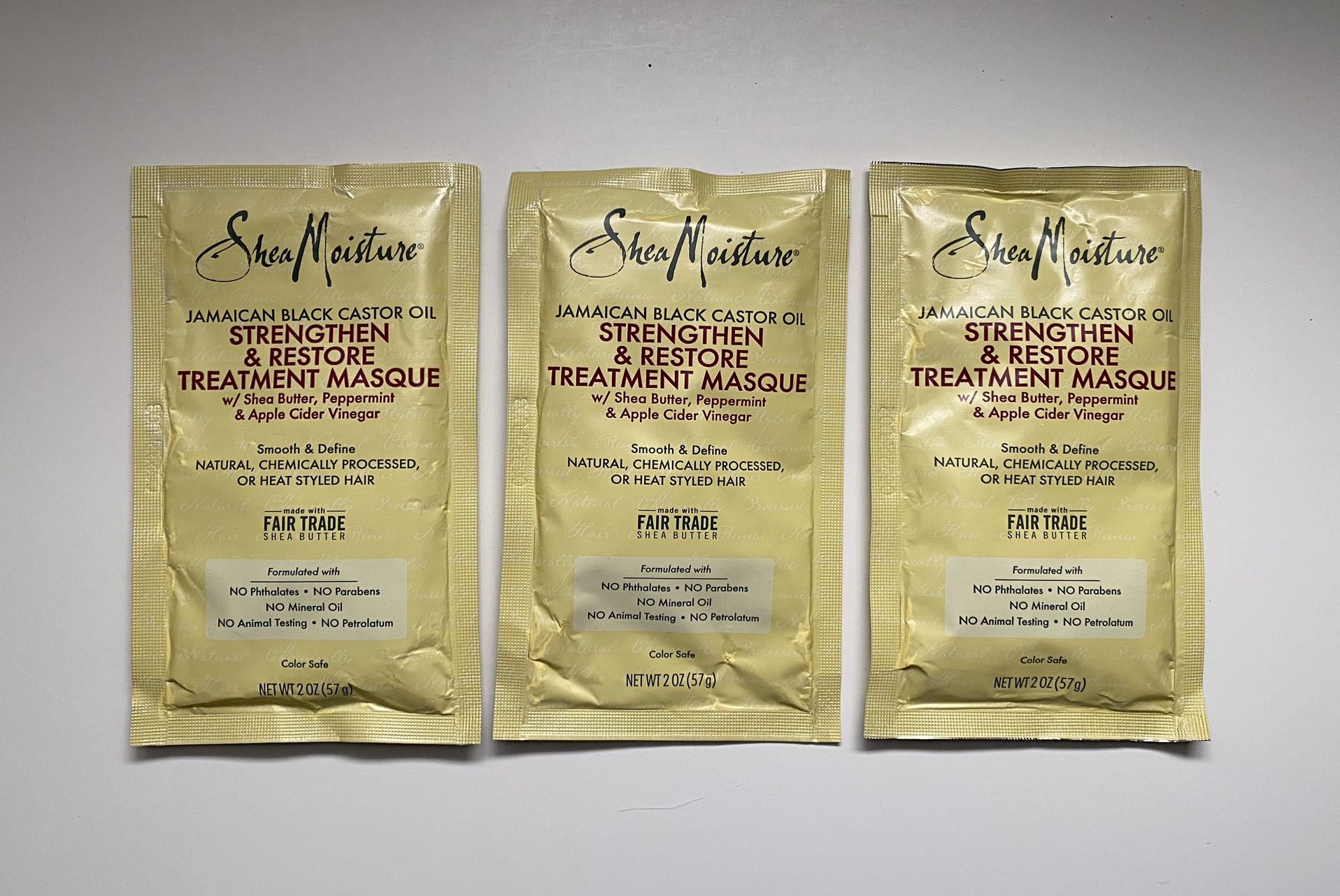 Shea Moisture treatment masque packets 3 for $1