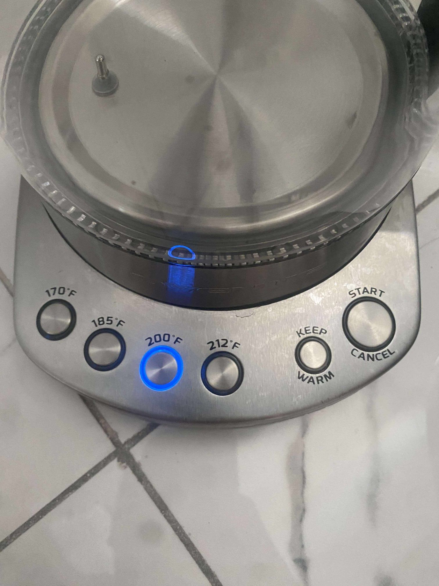 OVENTE Electric Glass Hot Water Kettle Prontofill 1.7 Liter 1500W Silver KG612S