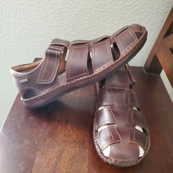 NWB Pikolinos Men's Farifa Fishermans  Sandals Bown Leather Size: 12 U.S Men's 