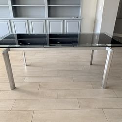 Modern Glass Dining Table Expandable