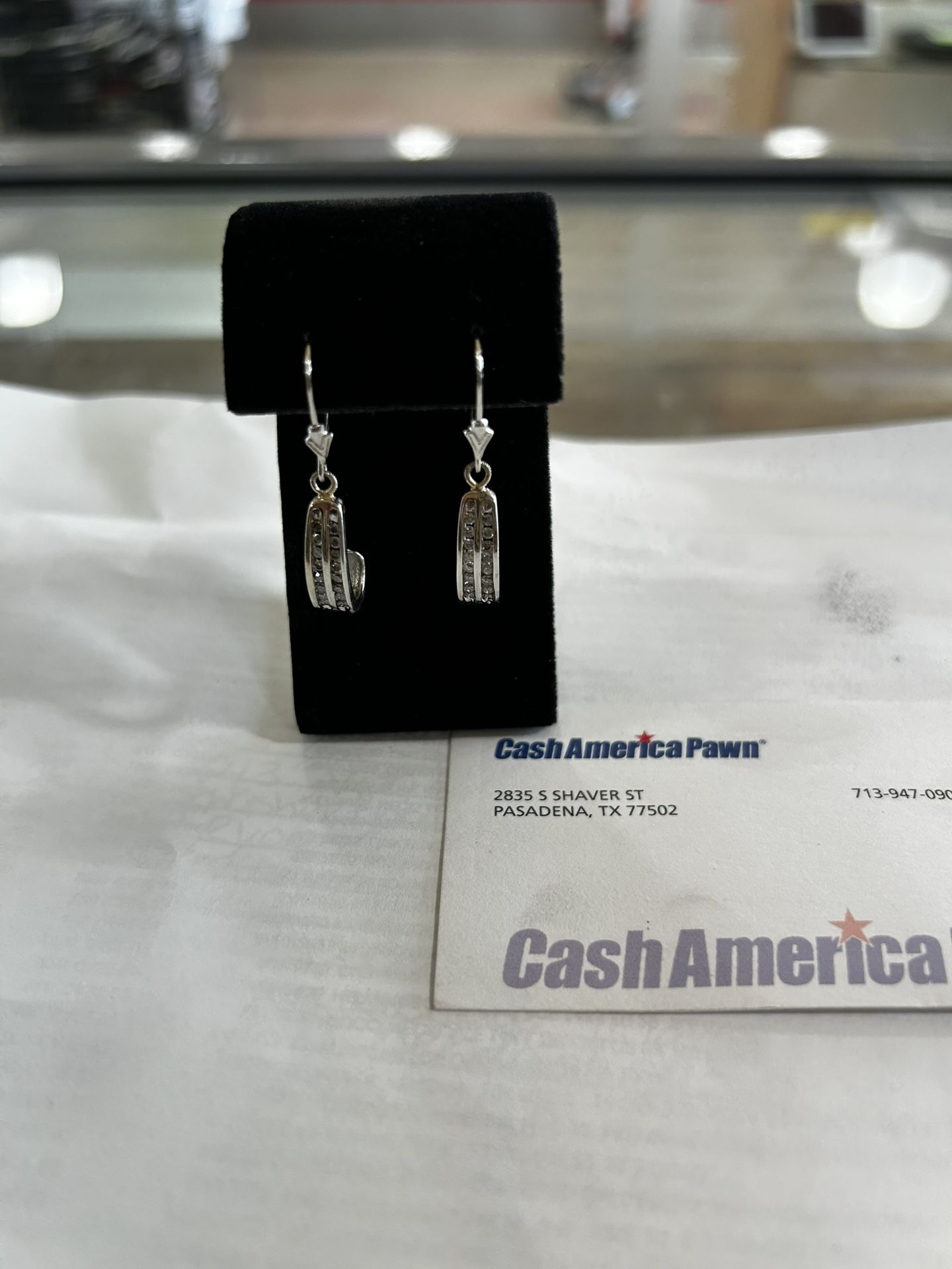 Diamond Dangle Earrings 