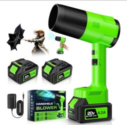 YOOVL Leaf Blower Cordless, Handheld with 2 X 4.0Ah Battery and Charger