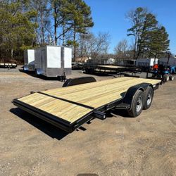 New 7x24 Hd Wood Floor Car Hauler Trailer With Winch Plate And Dexter Axles
