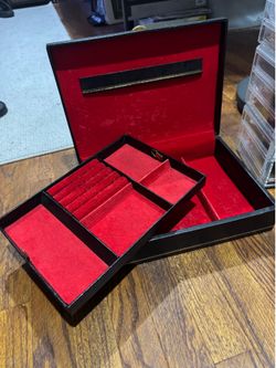 Vintage Buxton Black Jewelry Box