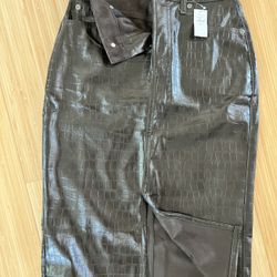 Gap Skirt Faux Leather Brown S2 