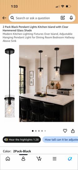 Black Pendant Lights - Brand New