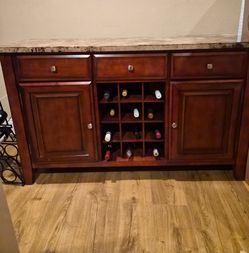 Large solid Wood Sideboard with Stone Top