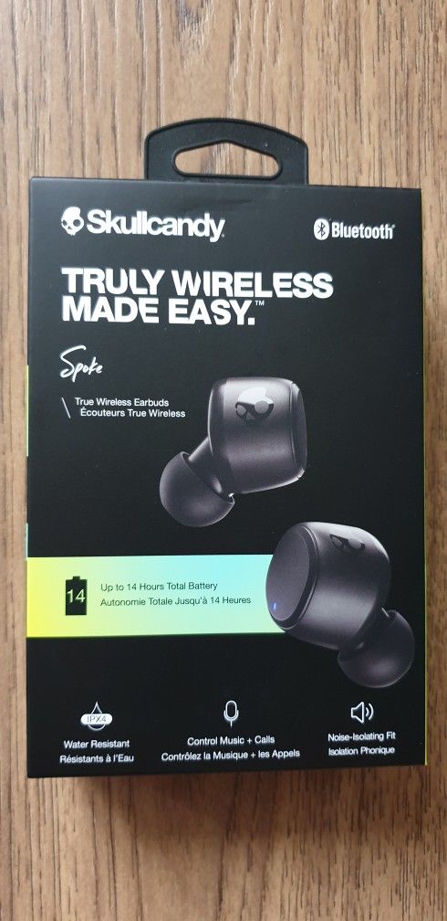 Skullcandy Spoke True Wireless Bluetooth Earbuds - Black /Brand New