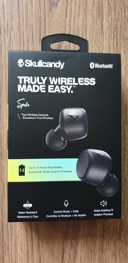 Skullcandy Spoke True Wireless Bluetooth Earbuds - Black /Brand  New