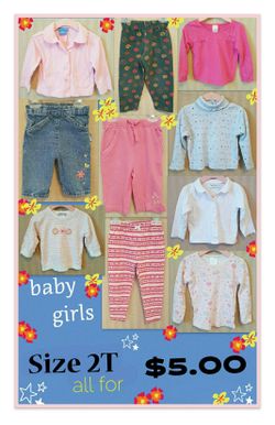 Baby Girls LOT of 10 Clothes; Size 2T