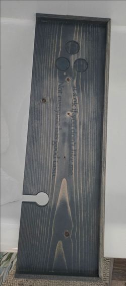 Wood bathtub tray with wine holder