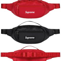 Supreme Leather Waist Bag / Fanny Pack Black (Brand New)