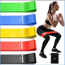 Resistance Bands for Working Out, Elastic Exercice Loop Bands for Physical Therapy, Yoga Starter Set of Stretch Bands 