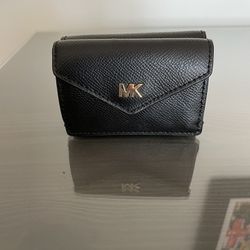 Michael Kors Small Trifold Leather Wallet Black “Money Pieces”