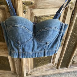 Denim Crop Top Size 34/b