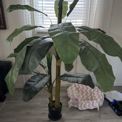 Artificial Faux Banana Leaf Tree for Home Decor, Silk Artificial Plant Faux Banana Leaf Tree, Perfect Indoor Silk Floor Plant for Living Room, Office,