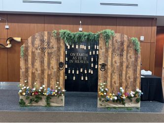 Wood covered foam board backdrop