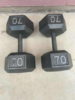 70 pounds Dumbells 130$ pair used Good Conditions