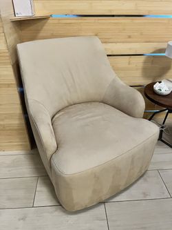 Coco Republic Stella Leather Swivel Chair Lish Latte
