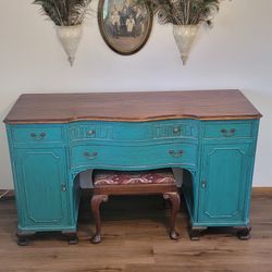 Antique Desk And Bench