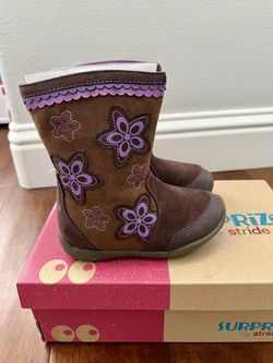 Brand new Stride Rite Surprize toddler girl Krisha boots size 8  Super cute boots from Stride Rite!!  Brown with purple flowers on it. So cute!   Bran