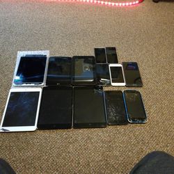 OK I have here all the iPad Mini's. iPhone 6. I have phone 5. and some ZET phones.