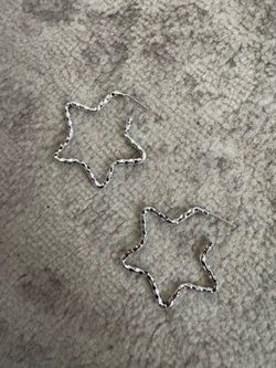 Silver Star Hoop Earrings for Women  Nights Out
