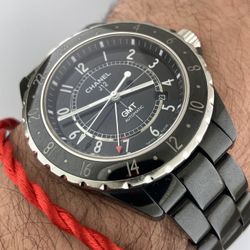 Chanel 42mm J12 GMT H2012 Automatic Date Black Ceramic Case & Bracelet Mint