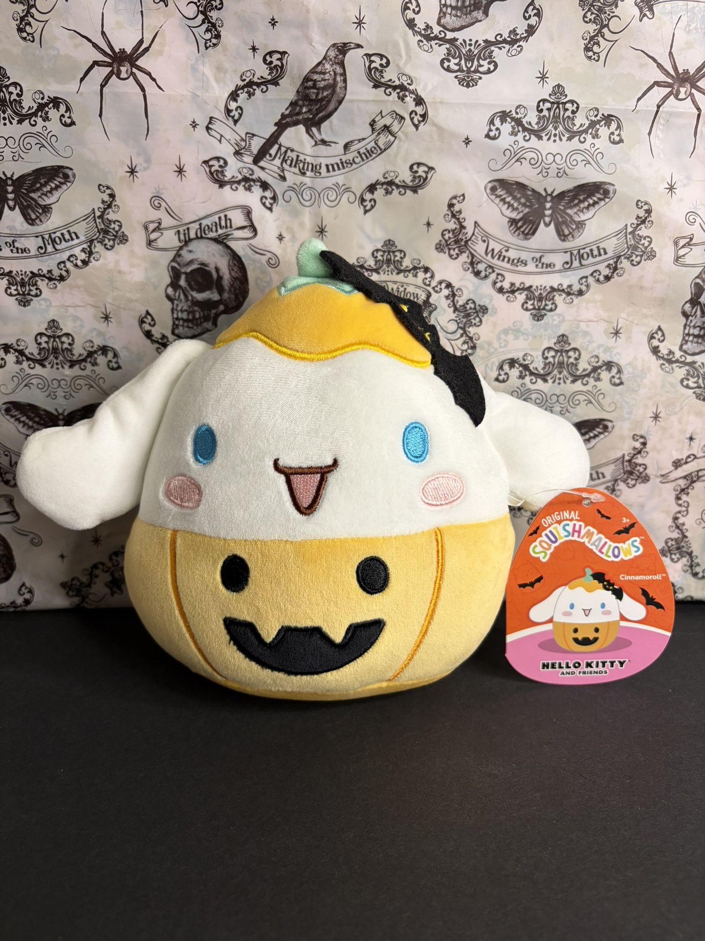 Sanrio Hello Kitty Cinnamoroll Squishmallow Halloween Jack O Lantern Plushie NWT