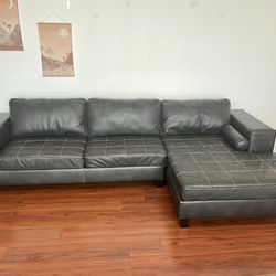 Leather Sectional Couch Sofa Lounge Chaise