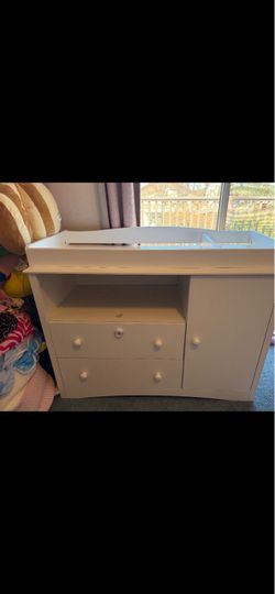 White Baby Changing Table with Dresser