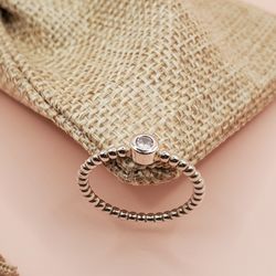 925 Silver White Stone Ring Size 7
