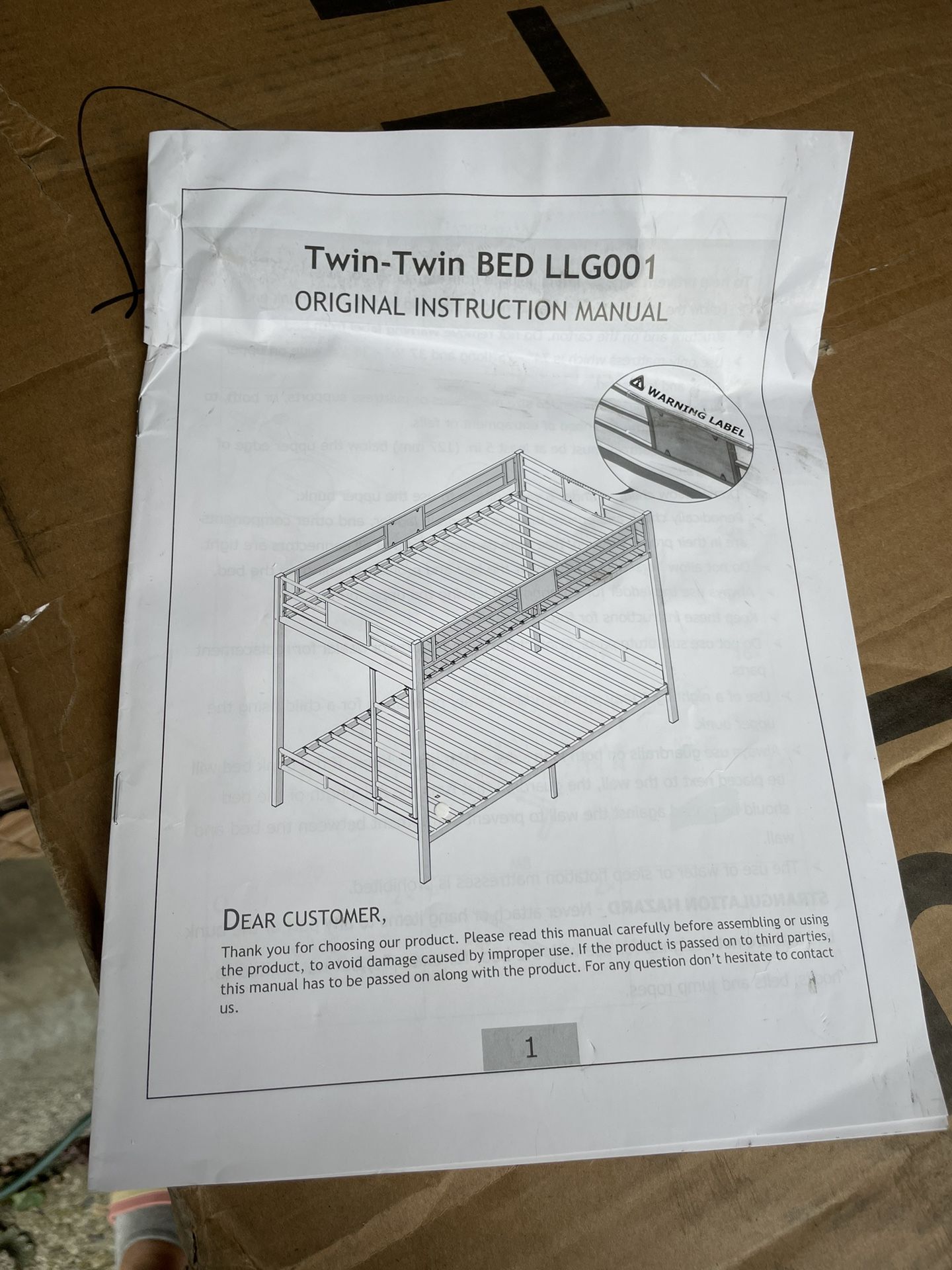NEW IN BOX Twin/Twin Black Metal Bunkbed