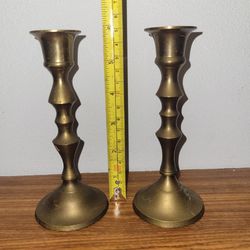 Vintage Candle Holder Solid Brass 6x2.5" Decor