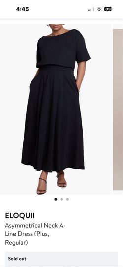 NWT ELOQUII Black A-Line Maxi Dress – Women’s Plus Size 22